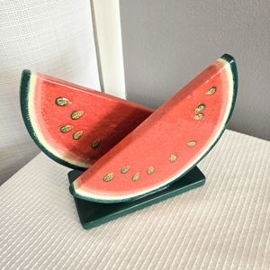 Depart 56 Napkin Holder Watermelon Slices Ceramic Picinic BBQ